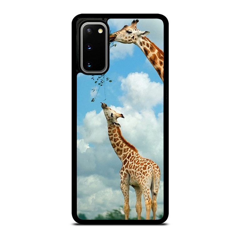MOM AND BABY GIRAFFE EAT Samsung Galaxy S20 5G Case Cover