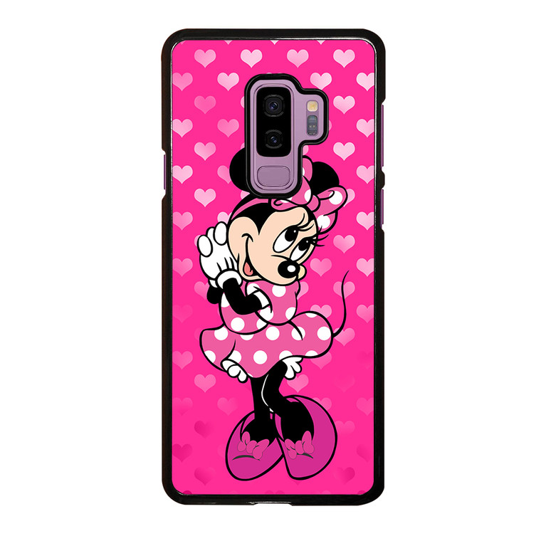 Minnie Mouse In Pink Heart Samsung Galaxy S9 Plus Case Cover