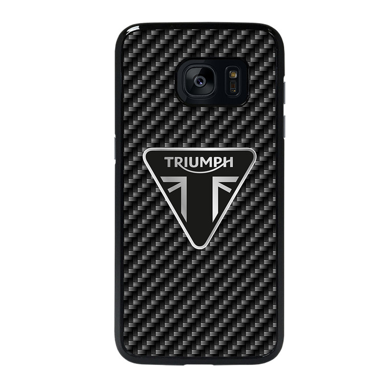 Triumph Motorcycle Carbon Logo Samsung Galaxy S7 Edge Case Cover