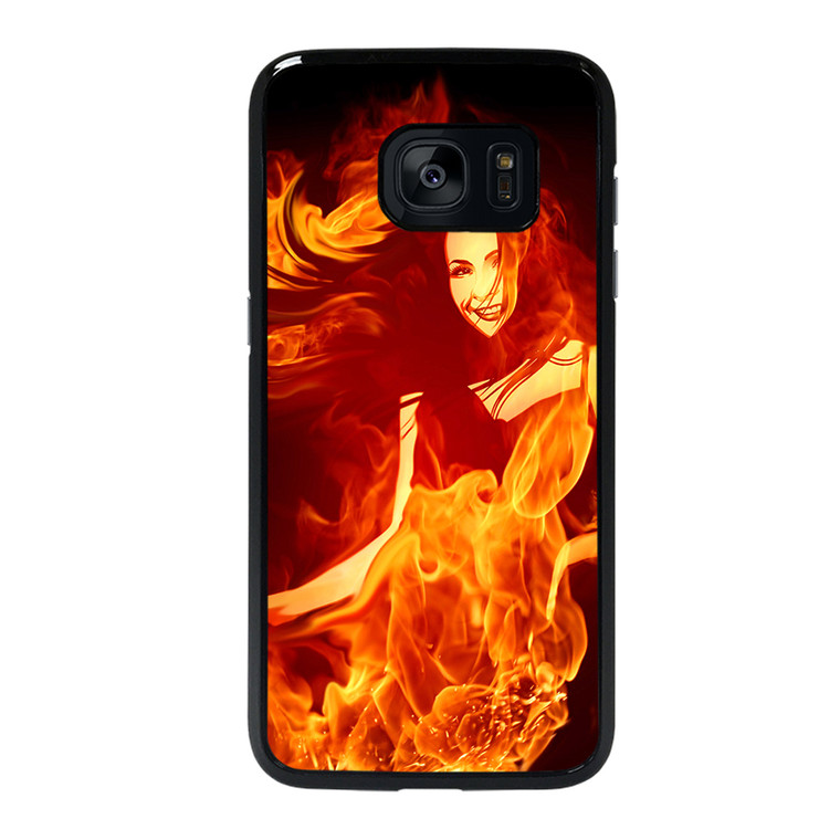 Woman In Fire Samsung Galaxy S7 Edge Case Cover