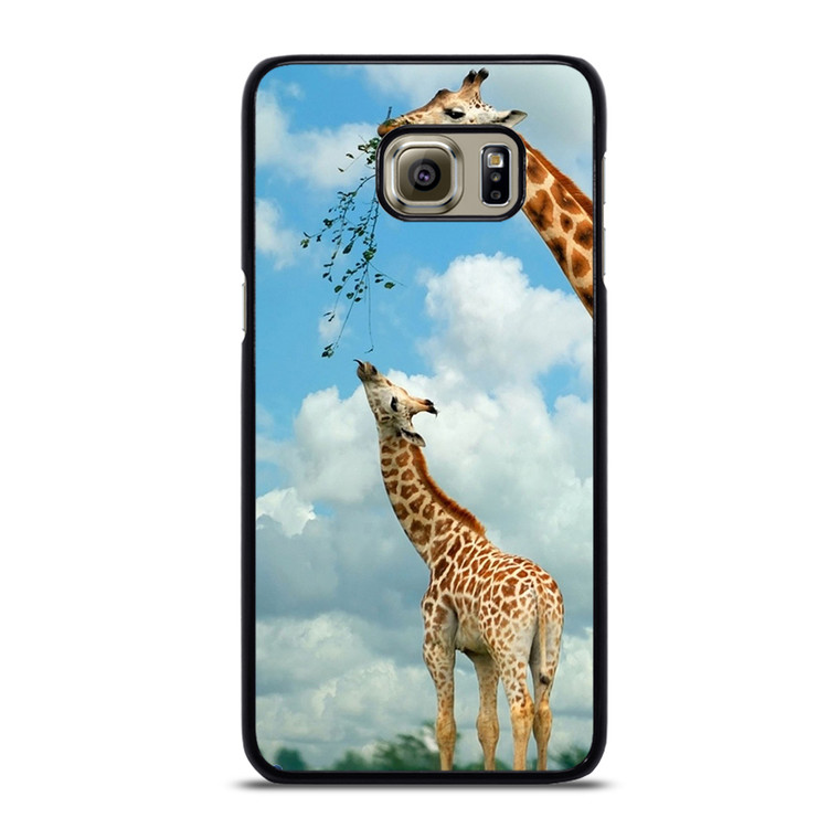 MOM AND BABY GIRAFFE EAT Samsung Galaxy S6 Edge Plus Case Cover