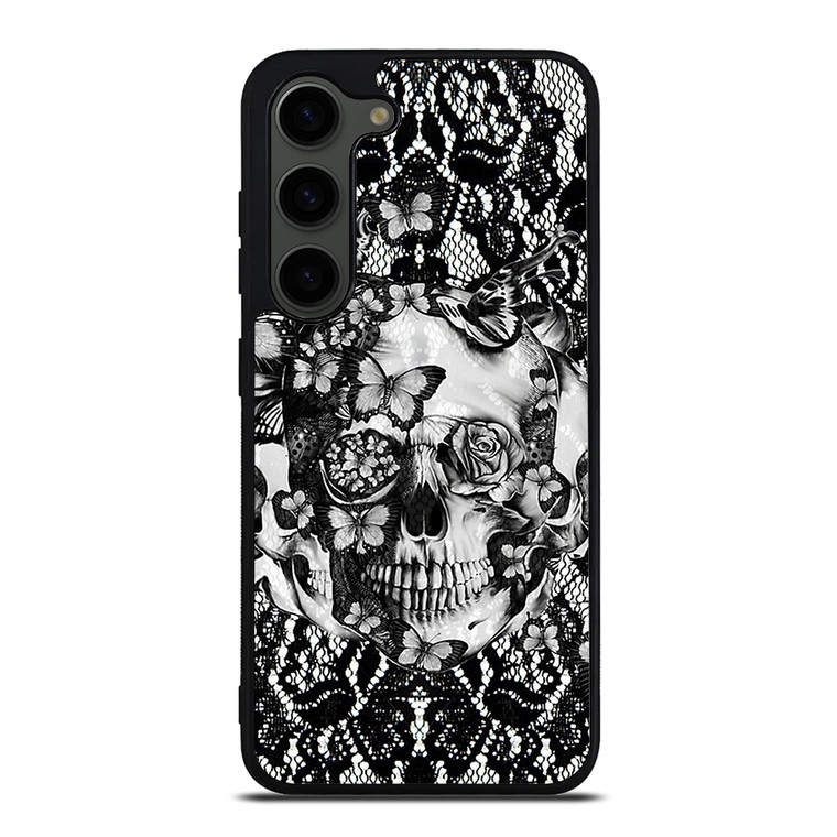Skull Butterfly Lace Samsung Galaxy S23 Plus Case Cover