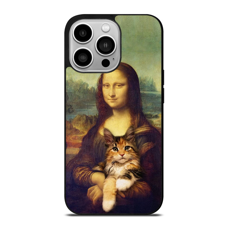 Cat And Monalisa iPhone 14 Pro Case Cover