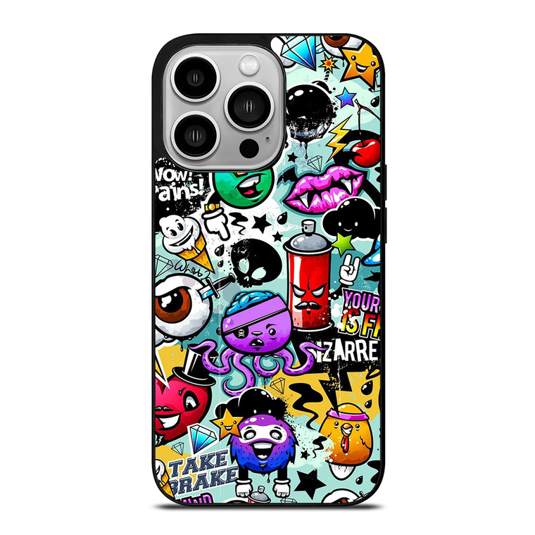 Cute Graffiti Image iPhone 14 Pro Case Cover
