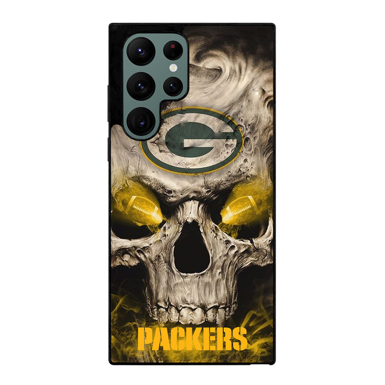 Green Bay Packers Skull Samsung Galaxy S22 Ultra 5G Case Cover