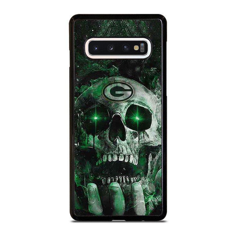 Green Bay Skull On Hand Samsung Galaxy S10 Case Cover