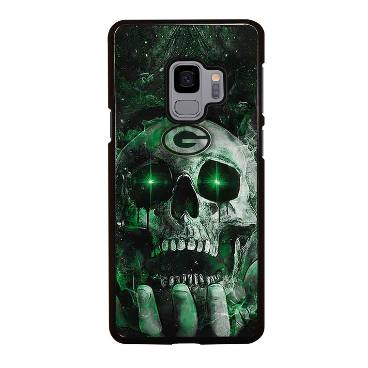 Green Bay Skull On Hand Samsung Galaxy S9 Case Cover