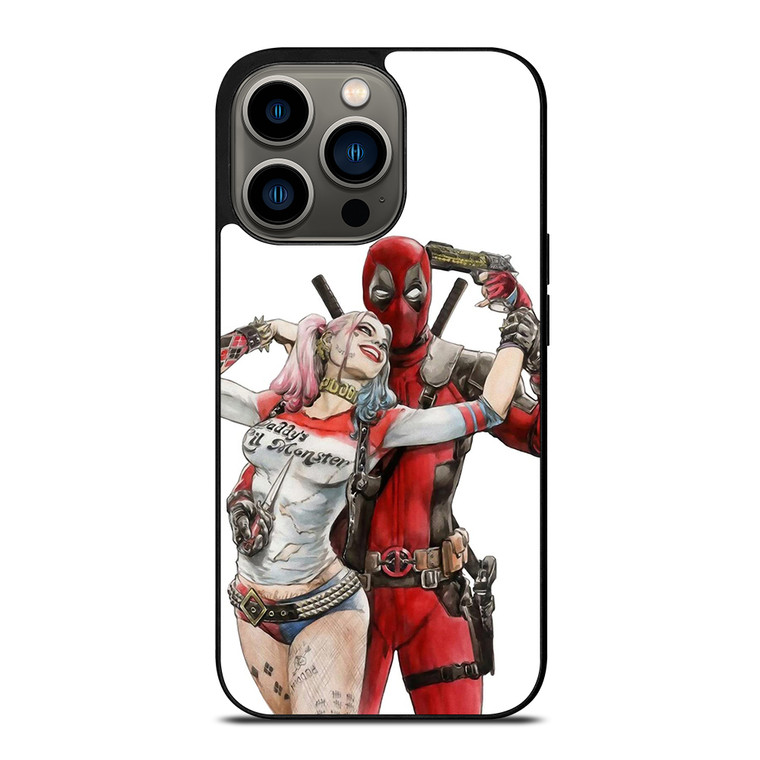 Iconic Deadpool & Harley Quinn iPhone 13 Pro Case Cover