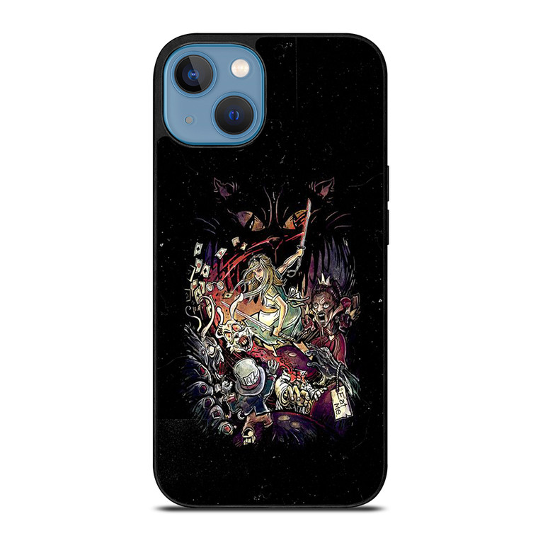Black Zombie Alice In Wonderland iPhone 13 Case Cover