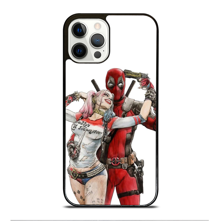 Iconic Deadpool & Harley Quinn iPhone 12 Pro Case Cover