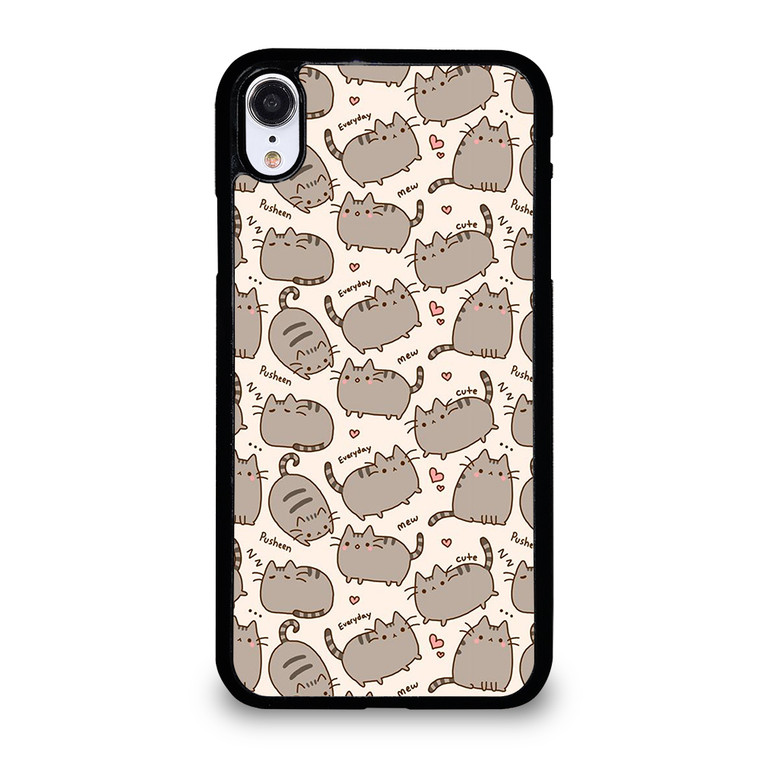 Cute Pusheen Cat Cartoon Collage iPhone XR Case Cover