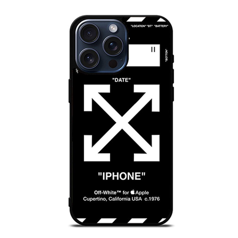 Off White Black Wall iPhone 15 Pro Max Case Cover