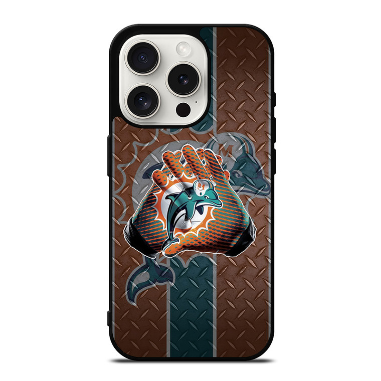 Miami Dolphins Football Gloves iPhone 15 Pro Case Cover
