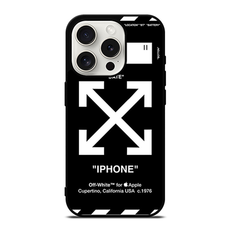 Off White Black Wall iPhone 15 Pro Case Cover