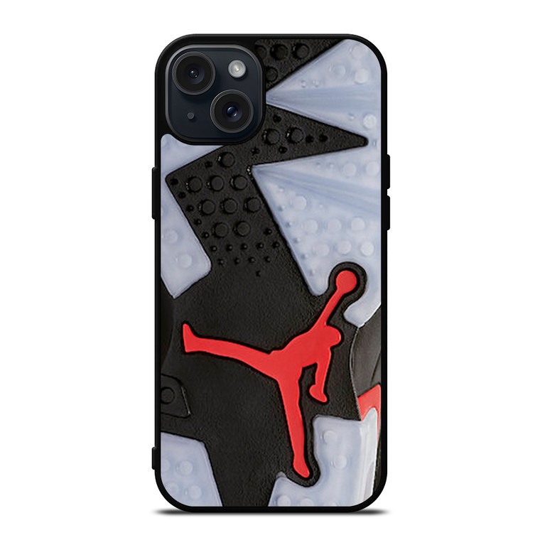 Air Jordan Black Red Sole iPhone 15 Plus Case Cover