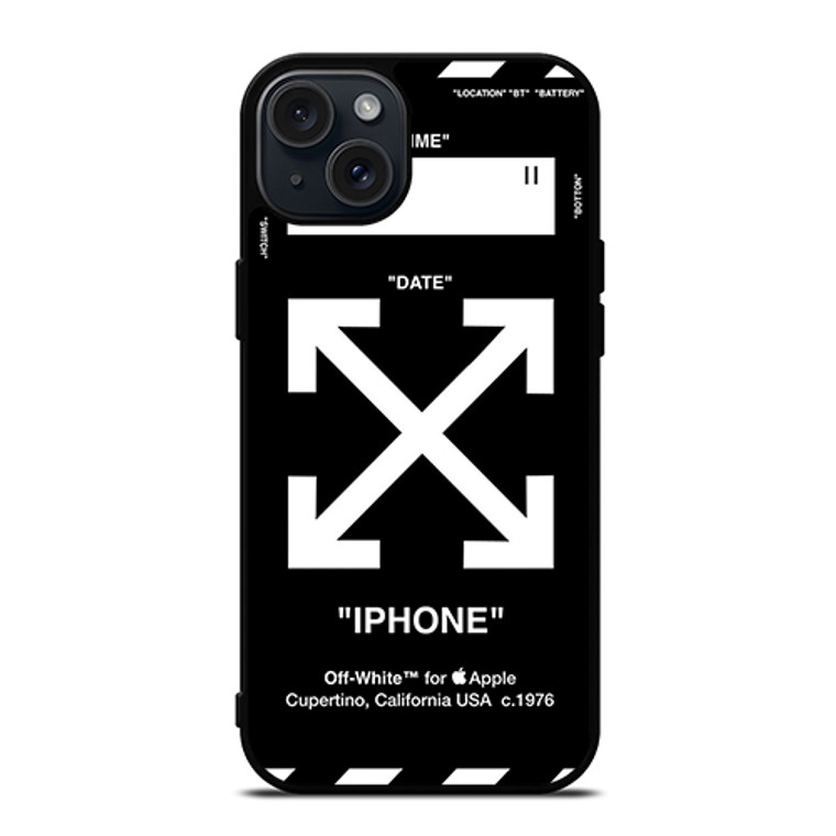 Off White Black Wall iPhone 15 Plus Case Cover