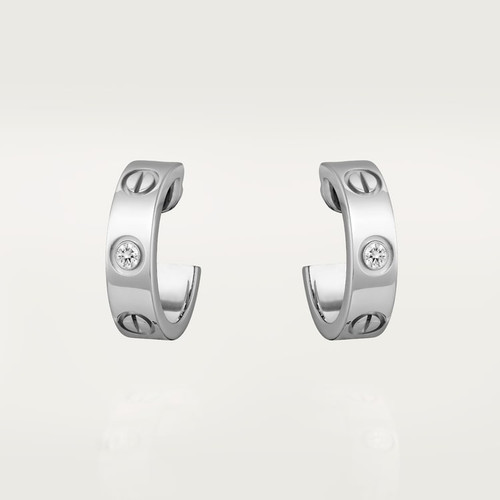 Cartier Inspired LOVE earrings, 2 diamonds - CR100100134