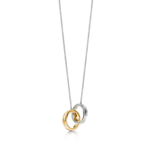 Tiffany Inspired Tiffany 1837® interlocking circles pendant in sterling silver and 18k gold. - TIF100100253
