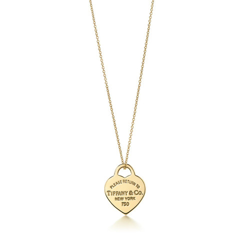 Tiffany Inspired Return to Tiffany® heart tag pendant in 18k gold, small. - TIF100100378