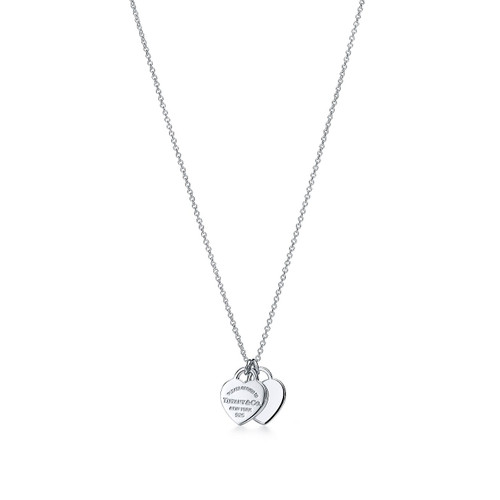 Tiffany Inspired Return to Tiffany® Double Heart Tag Pendant in Silver, Mini - TIF100100410