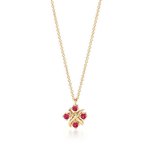 Tiffany Inspired Jean Schlumberger by Tiffany Lynn pendant in 18k gold with rubies. - TIF100100508