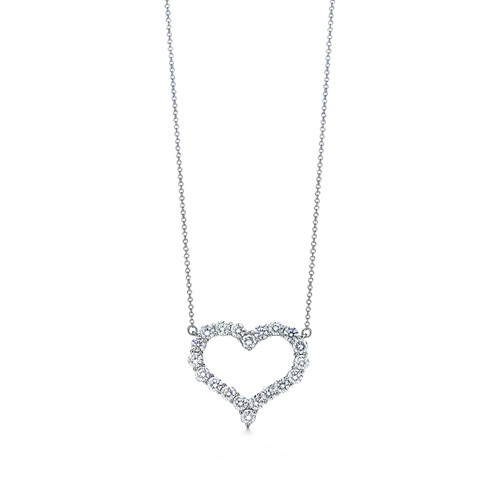 Tiffany Inspired Pendant in platinum with diamonds, large. - TIF100100526