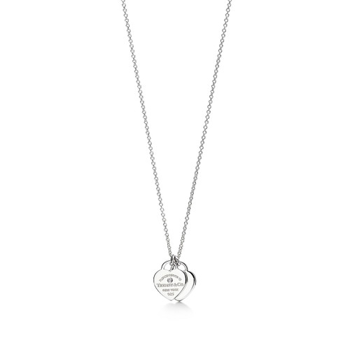 Tiffany Inspired Return to Tiffany® Heart Tag Pendant in Sterling Silver with a Diamond, Mini - TIF100100399