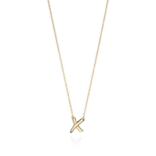 Tiffany Inspired Paloma's Graffiti X pendant in 18k gold, small. - TIF100100341