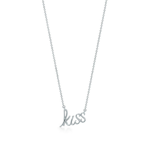 Tiffany Inspired Paloma's Graffiti kiss pendant in sterling silver. - TIF100100485