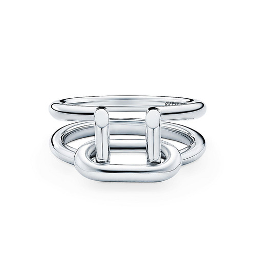 Tiffany Inspired Tiffany HardWear Two-row Ring in Sterling Silver - TIF100100701 Tiffany Inspired Tiffany HardWear Two-row Ring in Sterling Silver - TIF100100701