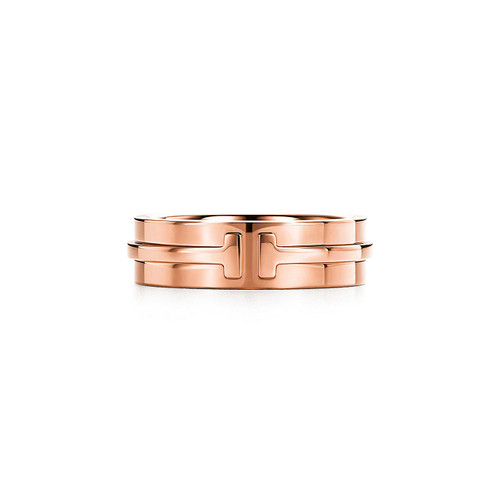 Tiffany Inspired 18K Rose Gold Tiffany T Two Ring - TIF100100743