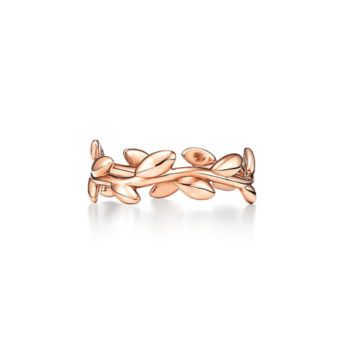 Tiffany Inspired Paloma Picasso® Olive Leaf Band Ring in Rose Gold, Narrow - TIF100100612
