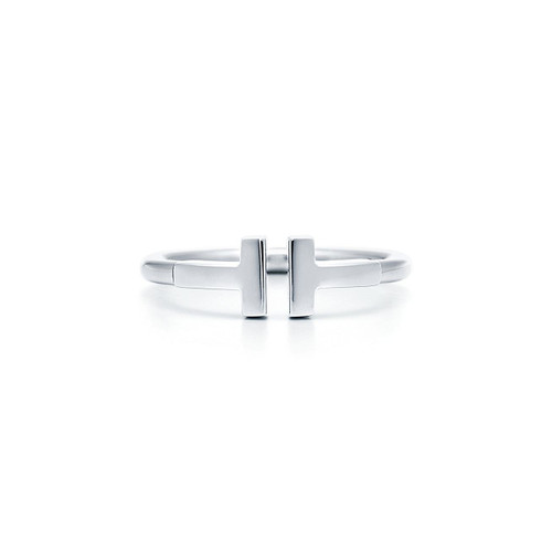 Tiffany Inspired Tiffany T Wire Ring in White Gold - TIF100100646