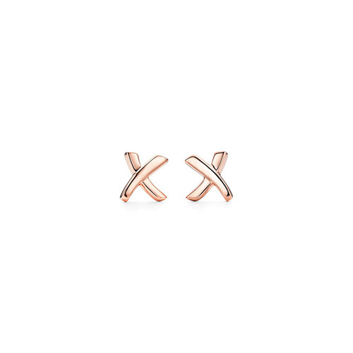 Tiffany Inspired Paloma's Graffiti X earrings in 18k rose gold. - TIF100100155