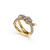 Tiffany Inspired Tiffany Knot Double Row Ring in Yellow Gold with Diamonds - TIF100100668