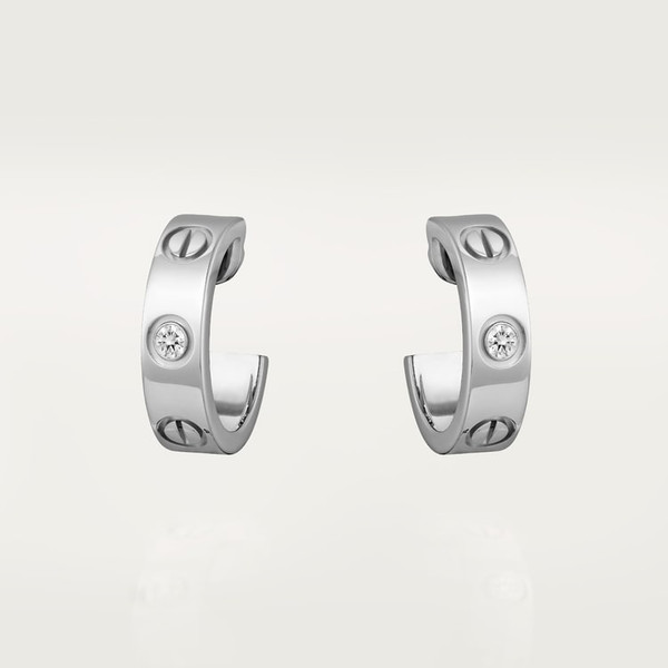 Cartier Inspired LOVE earrings, 2 diamonds - CR100100134