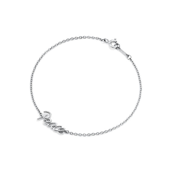 Tiffany Inspired Paloma's Graffiti peace bracelet in sterling silver, medium. - TIF100100034