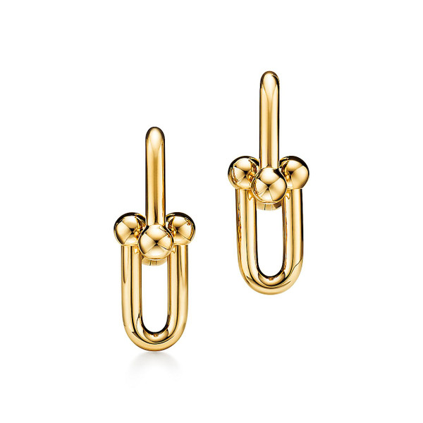 Tiffany Inspired Tiffany HardWear Medium Link Earrings in Yellow Gold - TIF100100072