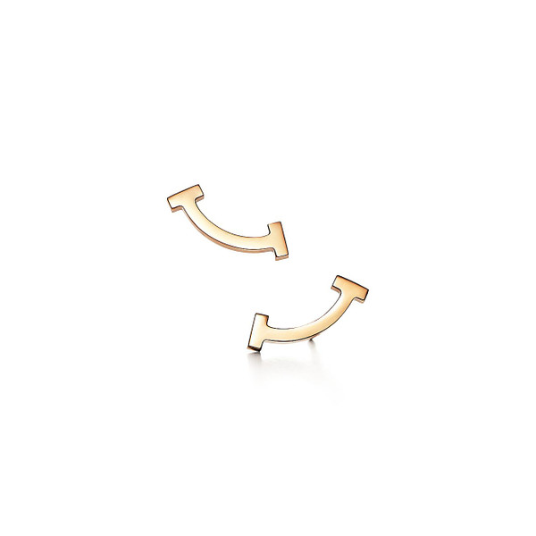 Tiffany Inspired Tiffany T Smile Earrings in Yellow Gold - TIF100100088