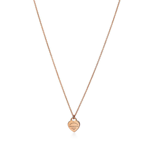 Tiffany Inspired Return to Tiffany® Heart Tag Pendant in Rose Gold, Mini - TIF100100271