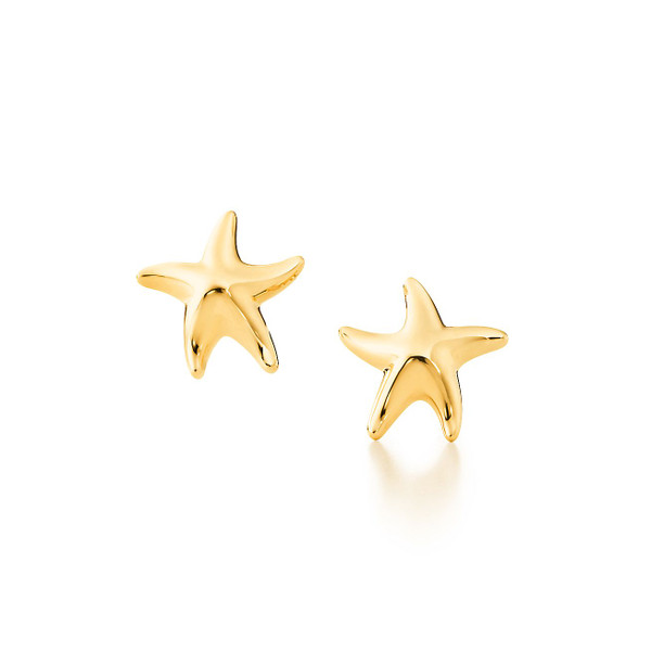 Tiffany Inspired Elsa Peretti® Starfish earrings in 18k gold. - TIF100100103