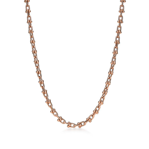 Tiffany Inspired Tiffany HardWear Micro Link Necklace in Rose Gold - TIF100100292