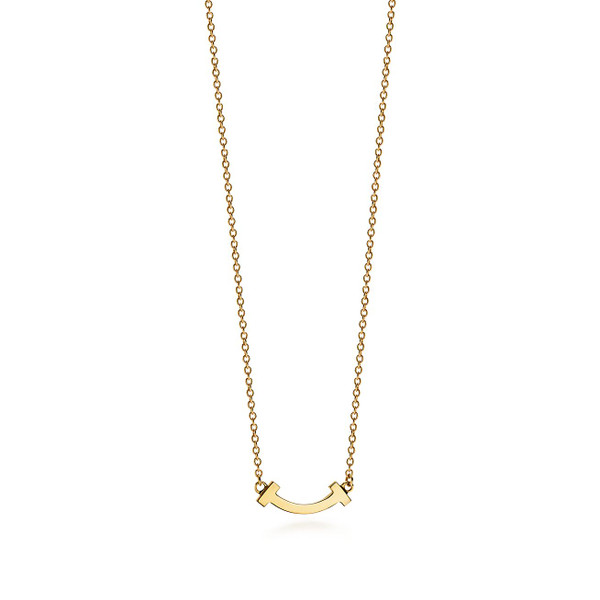Tiffany Inspired Tiffany T Smile Pendant in Yellow Gold, Mini - TIF100100263