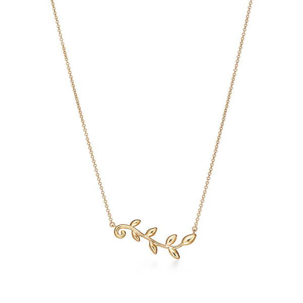 Tiffany Inspired Paloma Picasso® Olive Leaf vine pendant in 18k gold. - TIF100100246