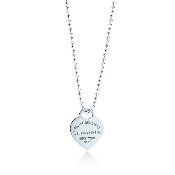 Tiffany Inspired Return to Tiffany® heart tag pendant in sterling silver, large. - TIF100100506