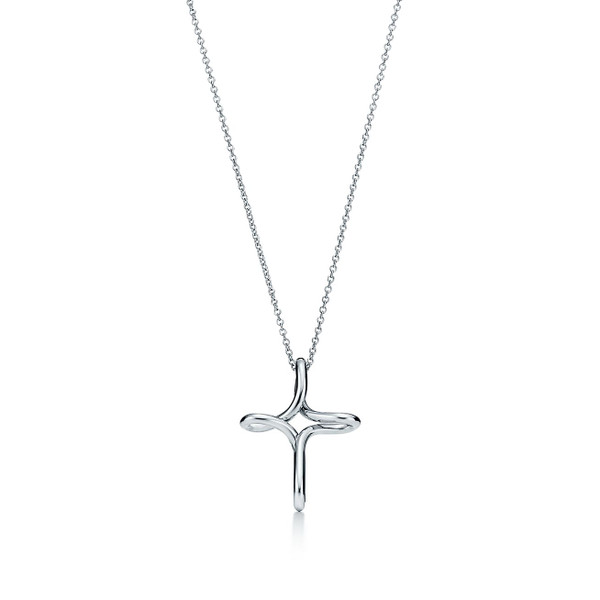 Tiffany Inspired Elsa Peretti® infinity cross pendant in sterling silver, medium. - TIF100100536
