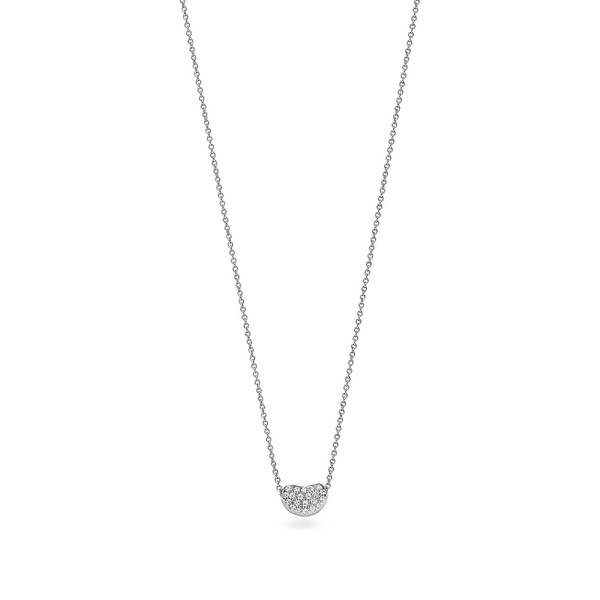 Tiffany Inspired Elsa Peretti® Bean® design Pendant in Platinum with Diamonds, 9 mm - TIF100100366