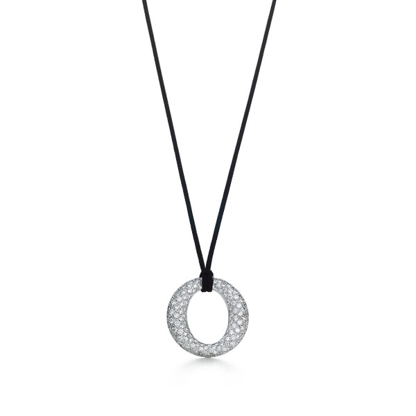 Tiffany Inspired Elsa Peretti® Sevillana™ pendant of diamonds in platinum, small. - TIF100100540