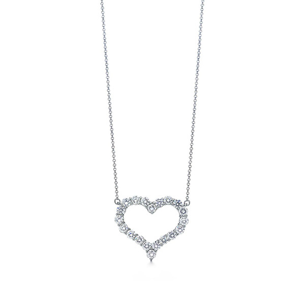 Tiffany Inspired Pendant in platinum with diamonds, large. - TIF100100526