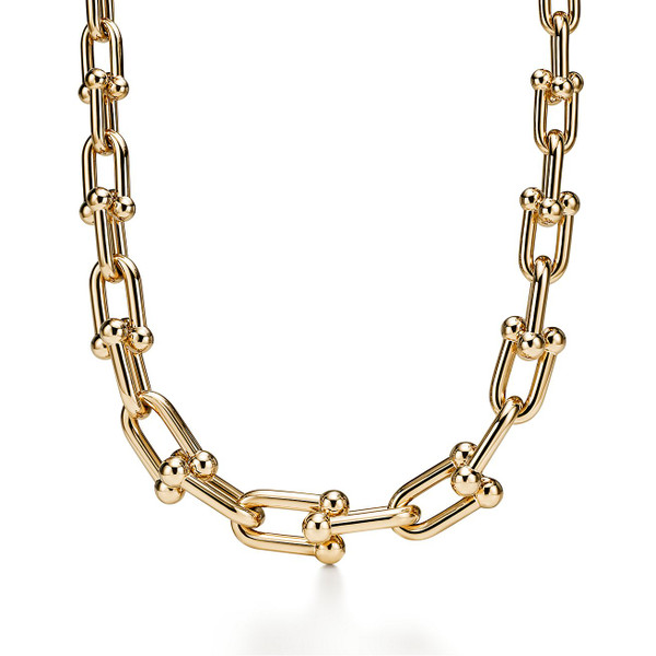 Tiffany Inspired Tiffany HardWear Bold Graduated Link Necklace in Yellow Gold - TIF100100369